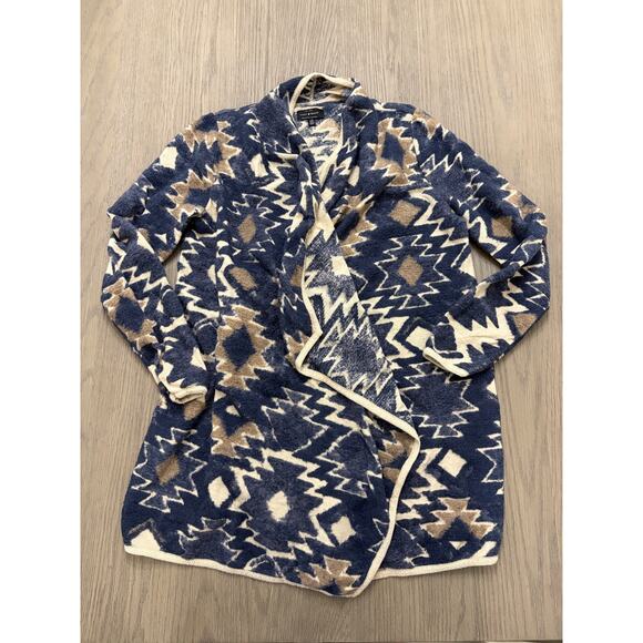 Lucky Brand Sweaters - Lucky Brand Aztec Print Cardigan Sweater Women’s Large Open Front Cozy Knit